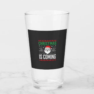 Verre Noël arrive Père Noël Bonhomme de neige
