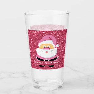 Verre Noël blanc rose mignon et neige