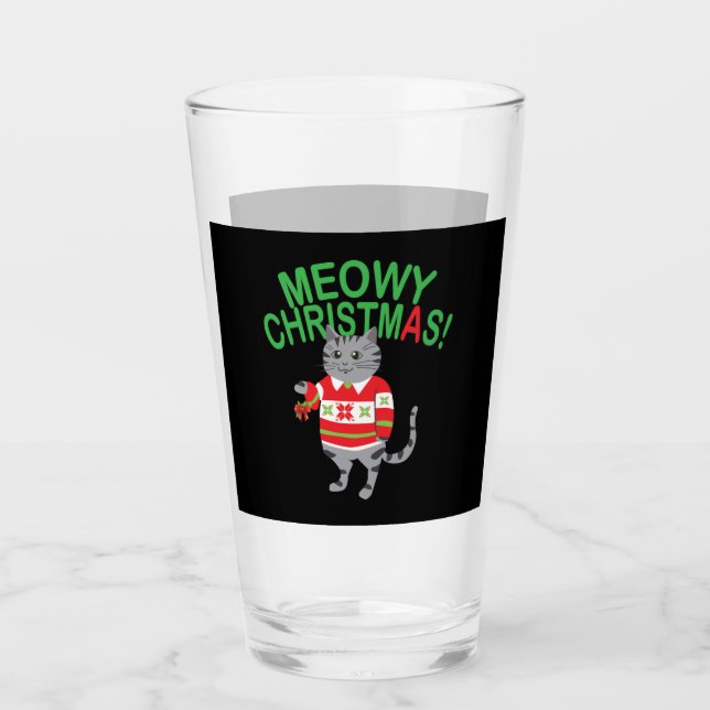 Verre Noël du chat Meowy (Devant)