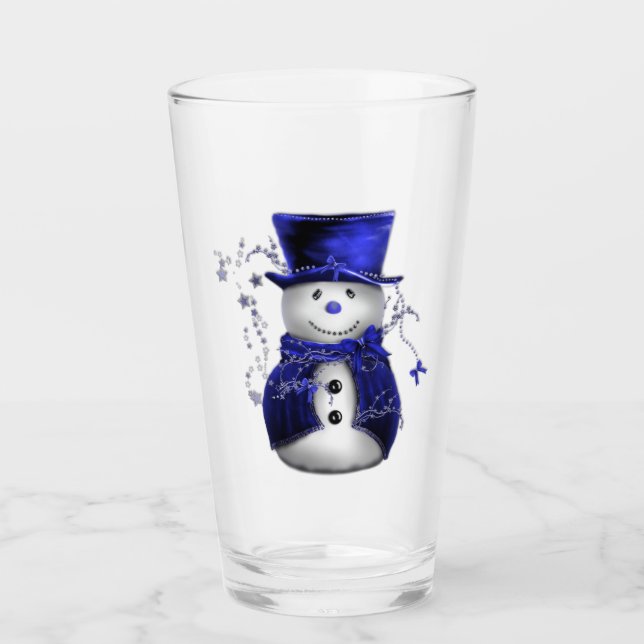 Verre Noël du motoneige bleu mignon (Devant)