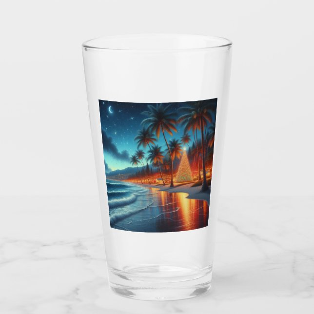 Verre Noël hawaïen/tropical (Devant)