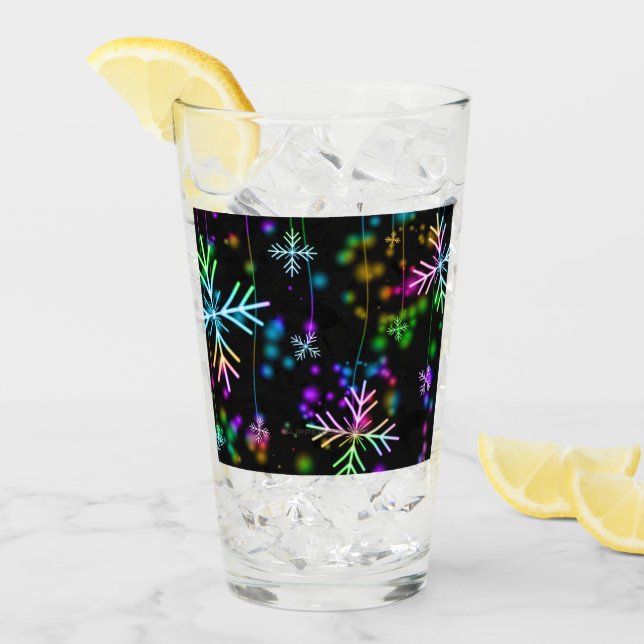 Verre Noël tomber diverses couleurs néon flacons de neig (Devant glace)