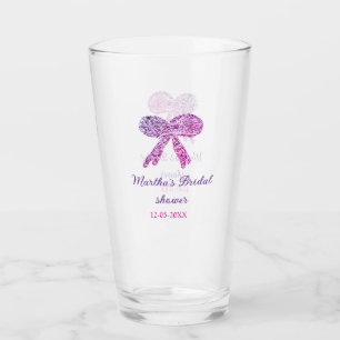 Verre Nœud rose violet scintillement paillettes mariage