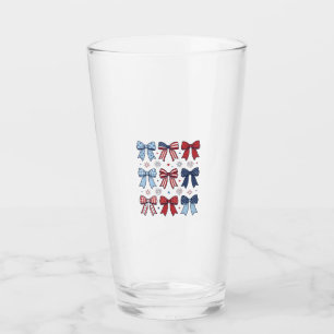 Verre Nœuds Coquette Patriotique Design Vectoriel Vintag