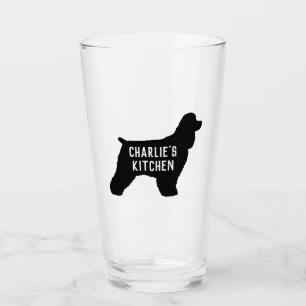 Verre Noir Cocker Spaniel Chien Silhouette Personnalisé