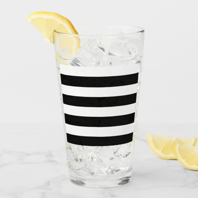 Verre Noir et blanc barrés (Devant glace)