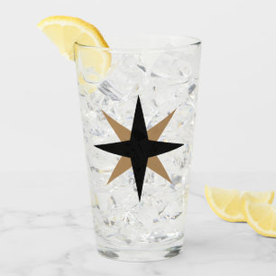 Verre Noir moderne élégant et or Starburst