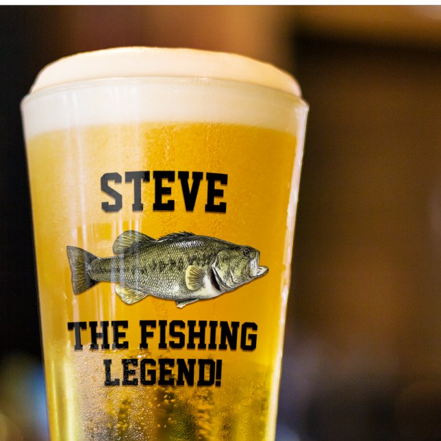 Verre Nom amusant Légende de pêche Basse à grande bouche (Créateur téléchargé)