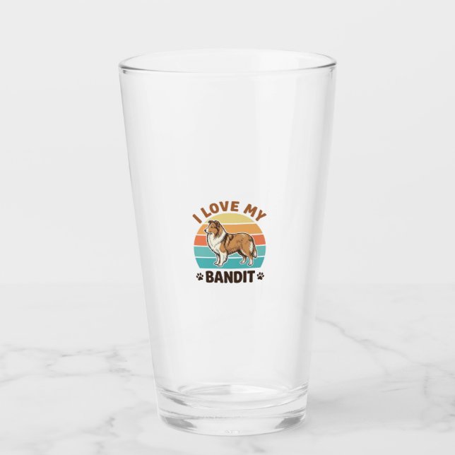 Verre Nom de chien personnalisé Design Rétro Coucher de  (Devant)