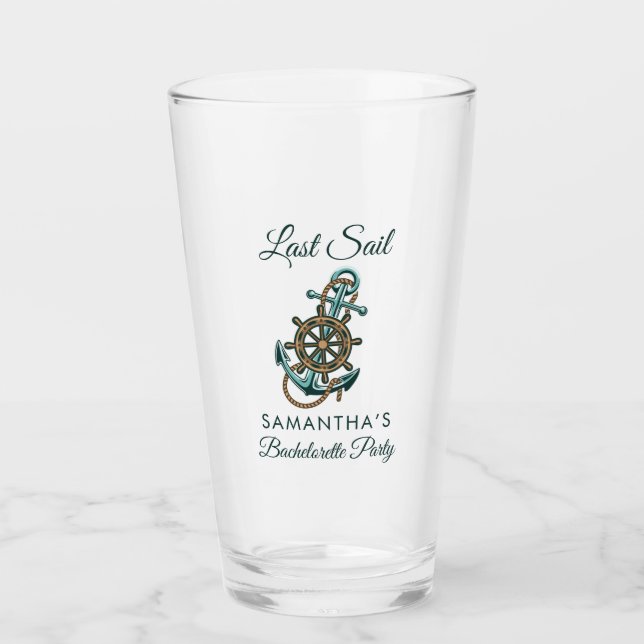 Verre Nom de dernière soirée de célibataire nautique d'a (Devant)