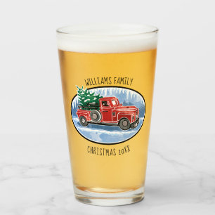 Verre Nom de famille décoré d'un monogramme de Noël