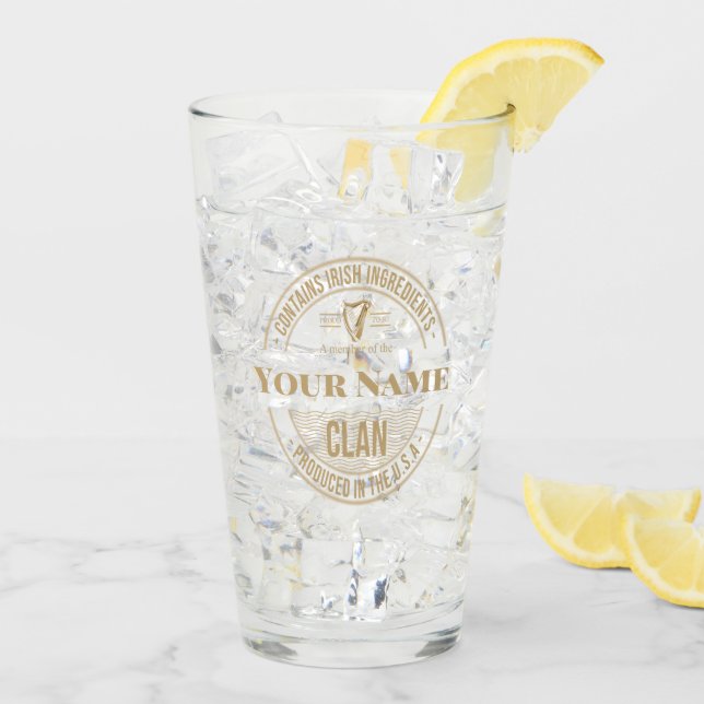 Verre Nom de famille irlandais américain (Dos glace)