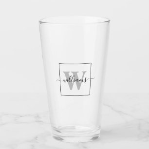 Verre Nom de famille personnalisé Monogramme moderne per