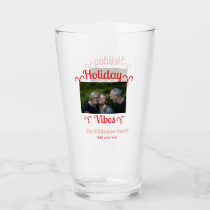 Verre Nom de famille photo rouge ambiance des Fêtes Noël
