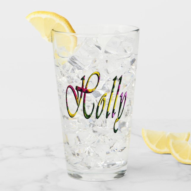 Verre Nom de Holly Coloré,  (Devant glace)