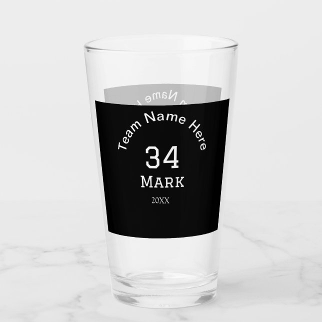 Verre nom de l'équipe ajouter nom du joueur date sports  (Devant)