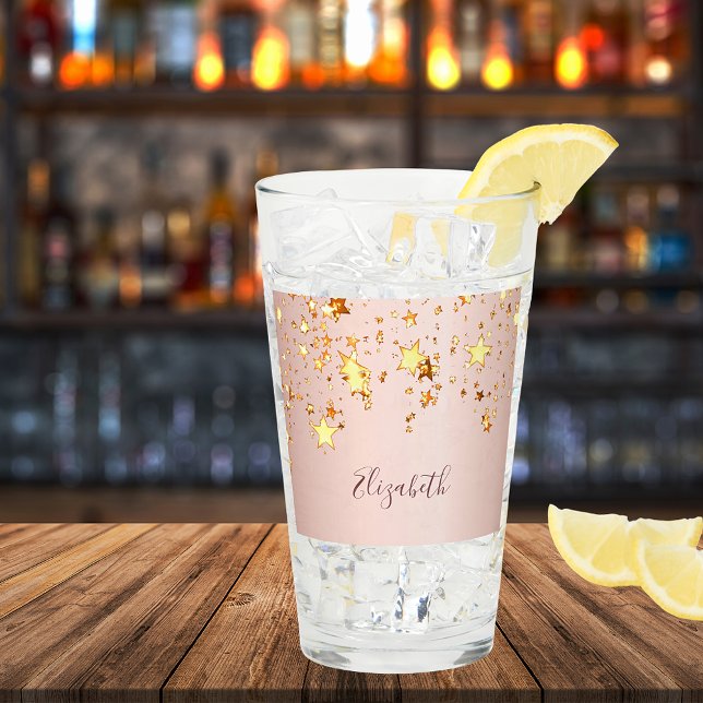 Verre Nom d'étoiles or bleu rose (Créateur téléchargé)