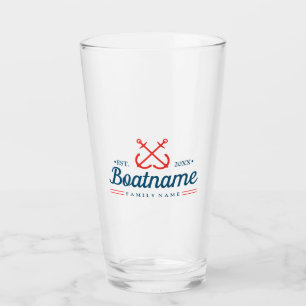 Verre Nom du bateau Marine Bleu Personnalisé Moderne