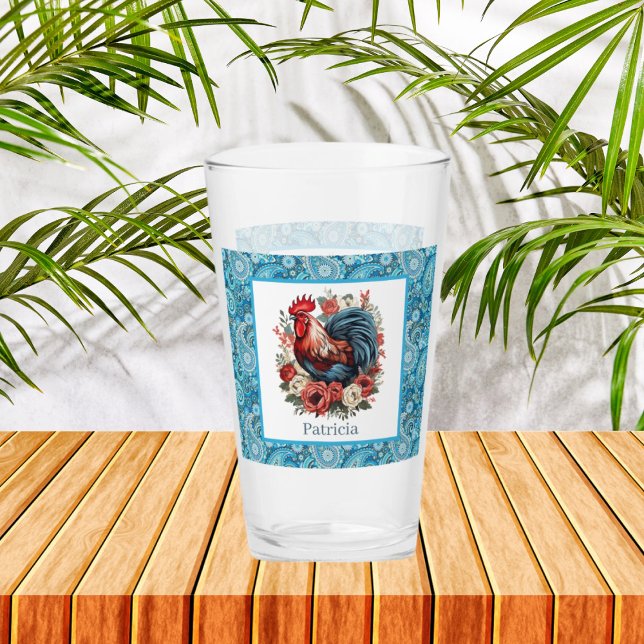 Verre Nom du coq du pays migre (Créateur téléchargé)