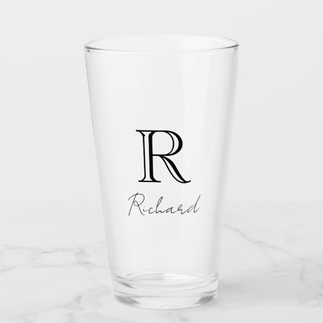 Verre Nom élégant monogramme (Devant)