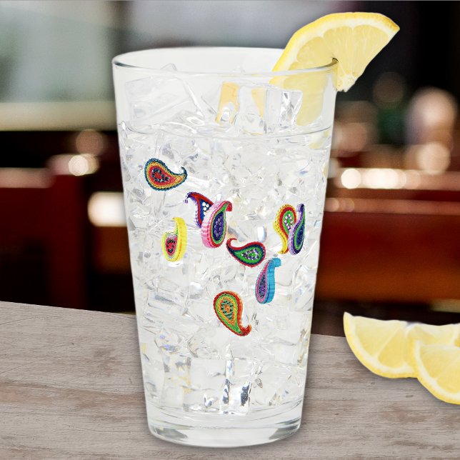 Verre Nom élégant, Papier Quilled Paisleys 16oz Pint (Créateur téléchargé)