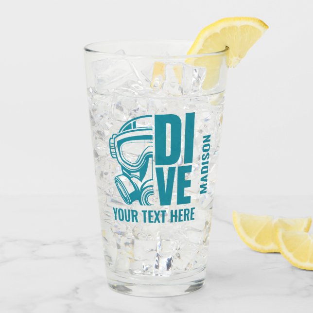Verre Nom et emplacement personnalisés Plongée sous-mari (Dos glace)