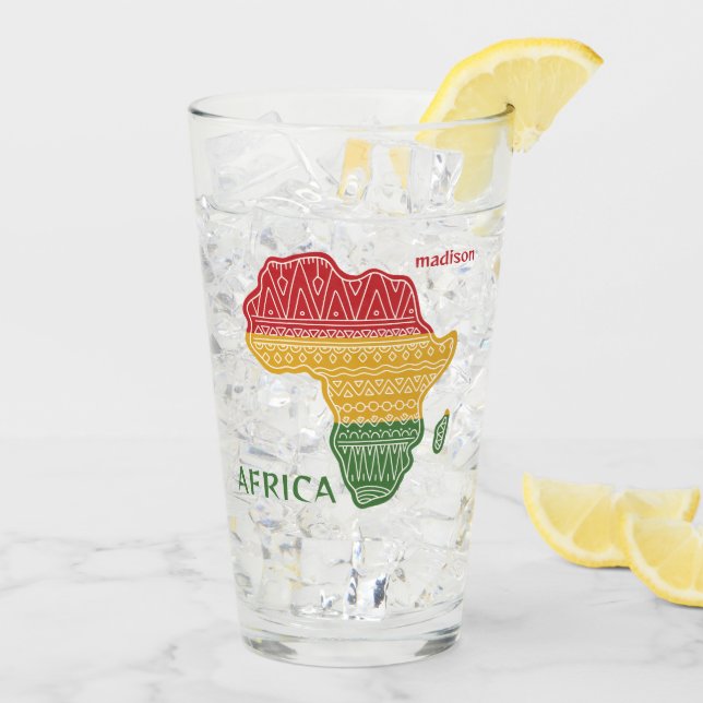 Verre Nom et texte personnalisés Afrique (Dos glace)