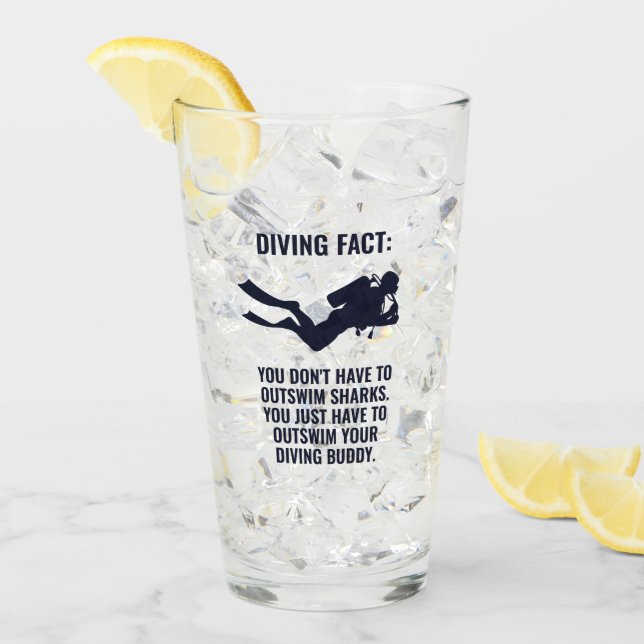 Verre Nom et texte personnalisés Plongée sous-marine (Devant glace)