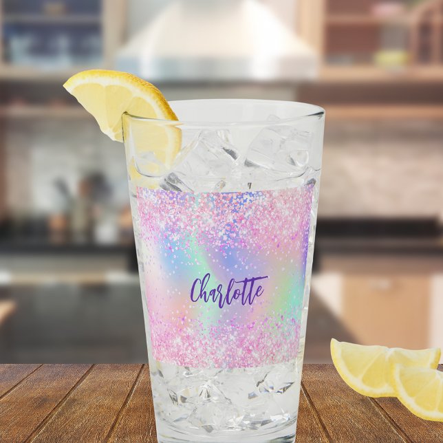 Verre Nom holographique rose violet (Créateur téléchargé)