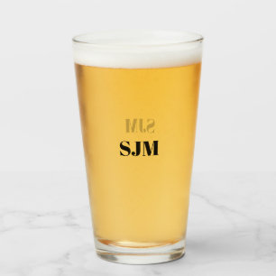 Verre Nom initial minimaliste de monogramme personnalisé