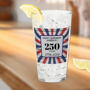 Verre Nom    Joyeux Anniversaire America Starburst Pint