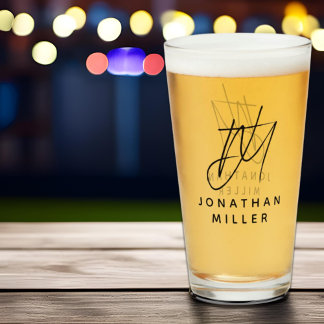 Verre Nom moderne Bière simple