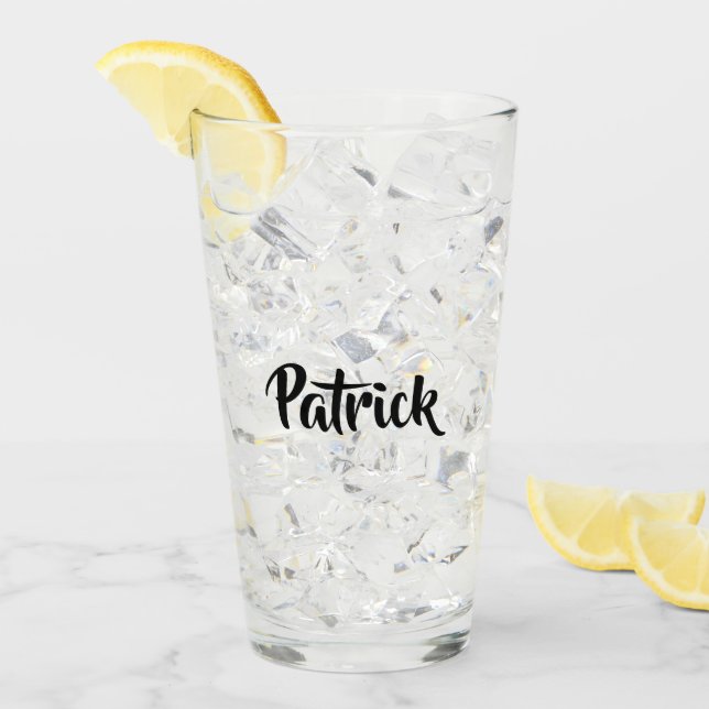 Verre Nom personnalisé blanc (Devant glace)