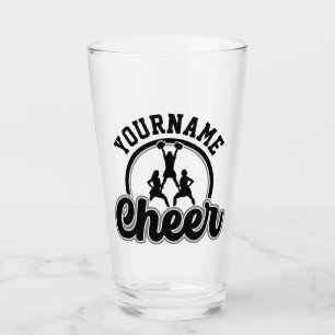 Verre NOM personnalisé Cheer Team Varsity Pom-pom girl