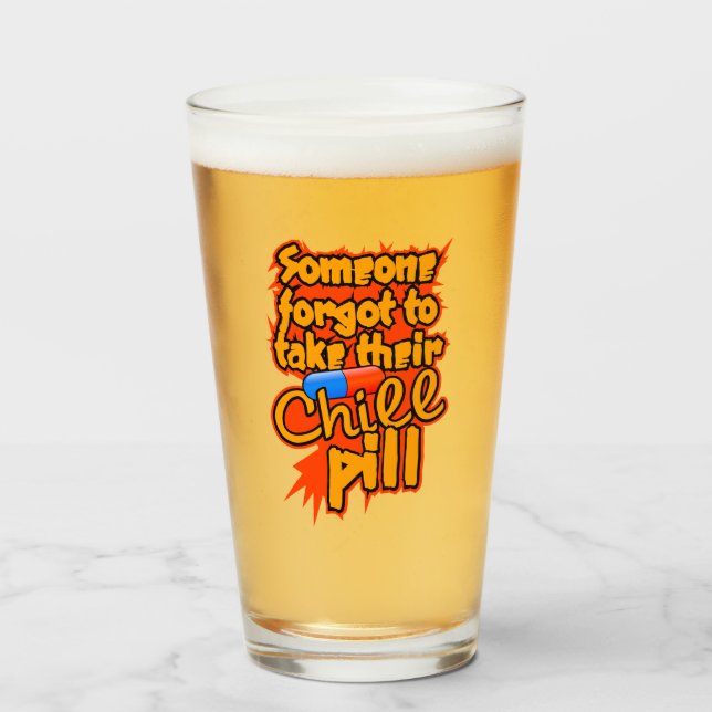 Verre Nom personnalisé Chill Pill (Devant (rempli))