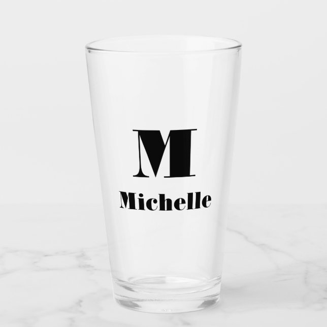 Verre Nom personnalisé Couleur solide initiale (Devant)
