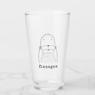 Verre Nom personnalisé de l'illustration de ligne simple