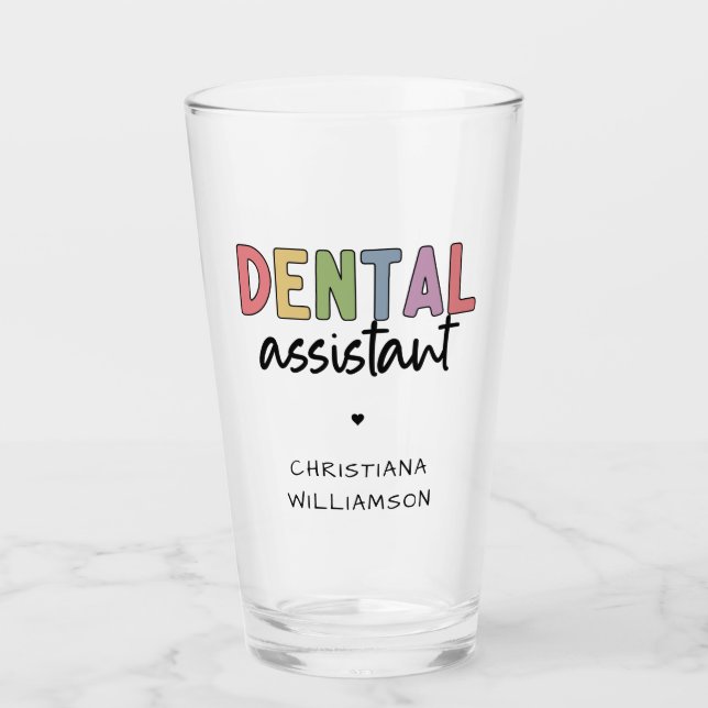Verre Nom personnalisé Dental Assistant Cadeau (Devant)