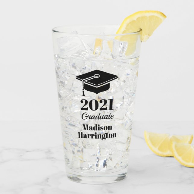 Verre Nom personnalisé et année de graduation (Dos glace)
