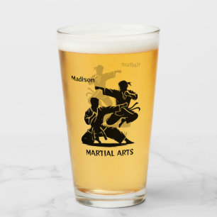 Verre Nom personnalisé et arts martiaux textuels