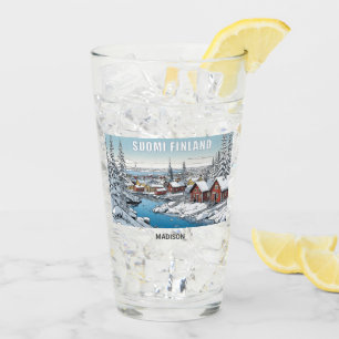 Verre Nom personnalisé Finlande Illustration hivernale