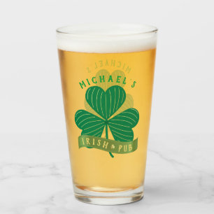 Verre Nom personnalisé Gold Shamrock St Patrick's Day