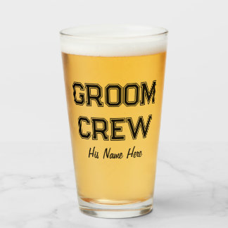 Verre Nom personnalisé Groom Crew Bachelor Party Bière
