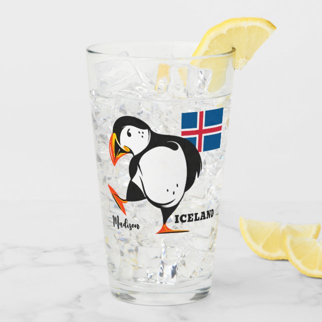 Verre Nom personnalisé Islande (Dos glace)