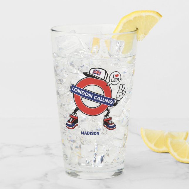Verre Nom personnalisé London Calling (Dos glace)