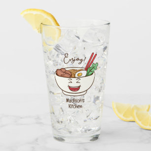 Verre Nom personnalisé nouilles mignonnes Kawaii