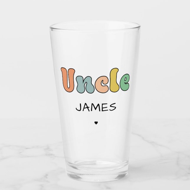 Verre Nom personnalisé Oncle Retro Cadeau | Oncle person (Devant)