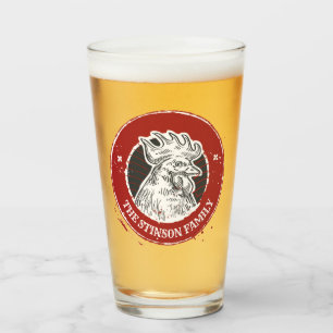 Verre NOM Personnalisé Poulet Personnalisé Coq Pays