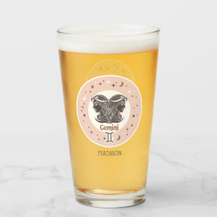Verre Nom personnalisé SIGNE Zodiaque Gemini