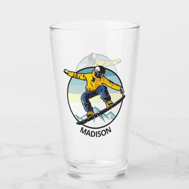 Verre Nom personnalisé SNOWBOARDER Pint Glass (Devant)